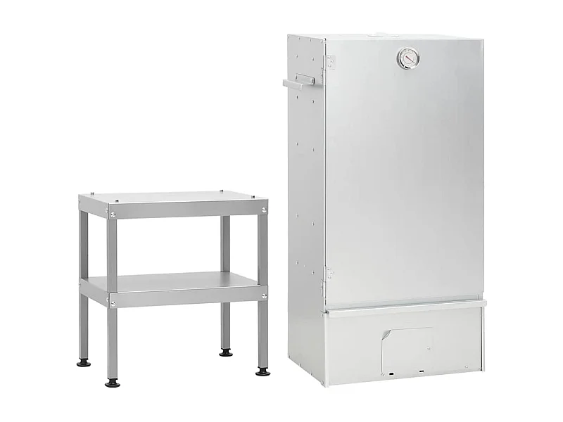 Barbecue forno affumicatore con tavolo in acciaio zincato