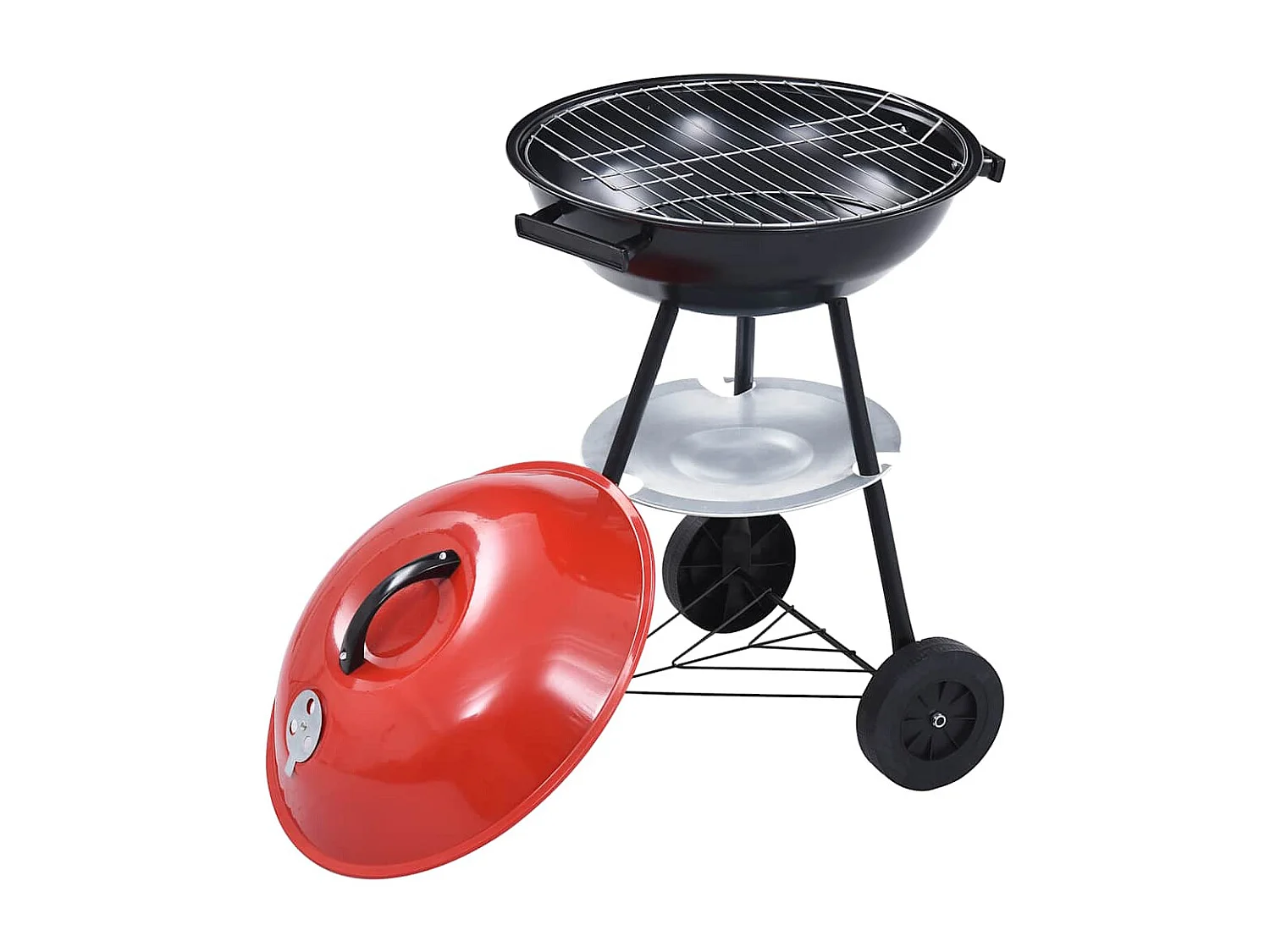 Barbacoa de carbón portátil XXL con ruedas 44 cm