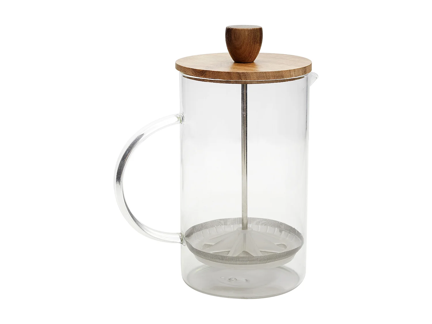 Cafetiere A Piston Verre Acacia 85cl Transparent, Marron