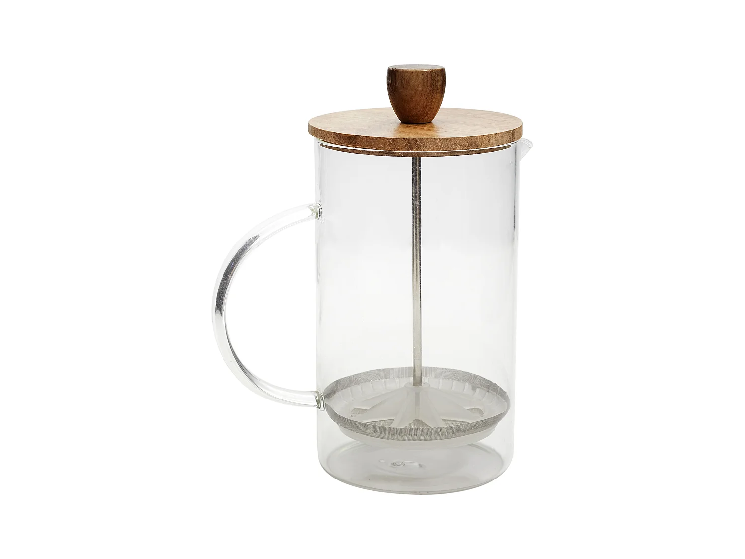 Cafetiere A Piston Verre Acacia 85cl Transparent, Marron