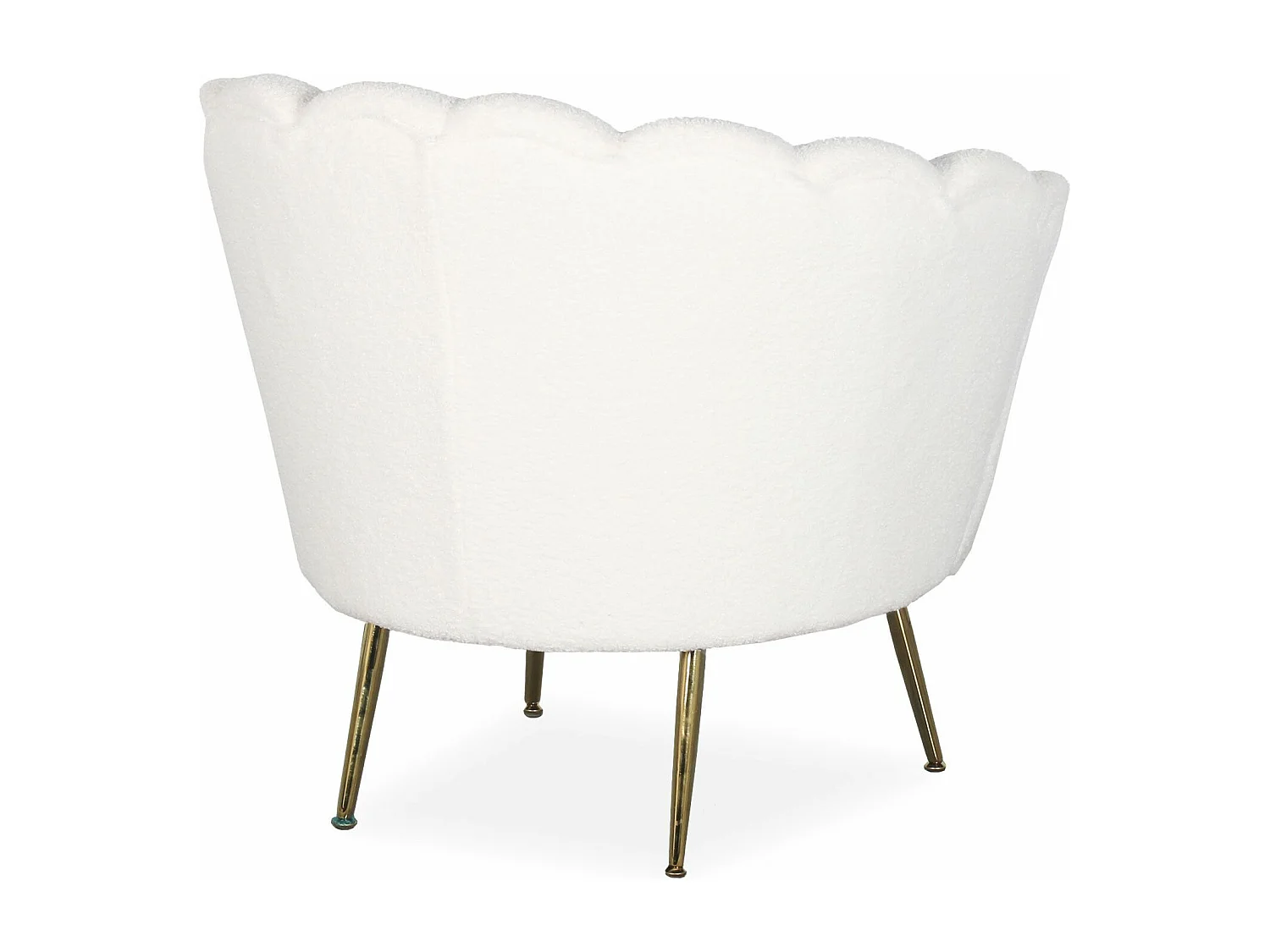 Sillón redondo estilo boudoir Andersen glamour Tela efecto borrego Crema