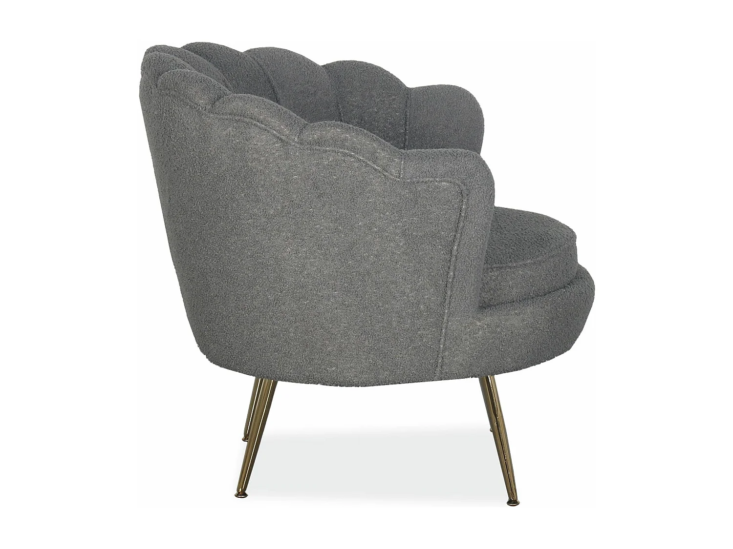 Sessel Boudoir Andersen Bouclé Stoff Grau Chic und Elegant