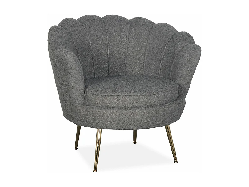 Sessel Boudoir Andersen Bouclé Stoff Grau Chic und Elegant