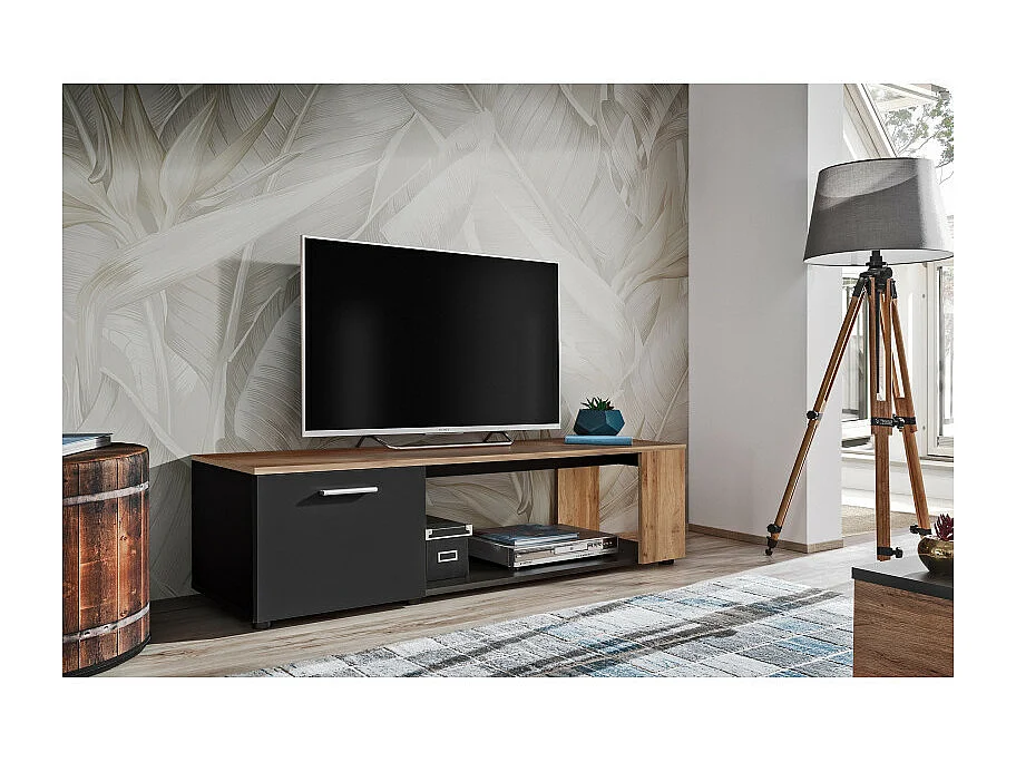 Meuble TV "RTV Maze I" 150cm Noir & Naturel