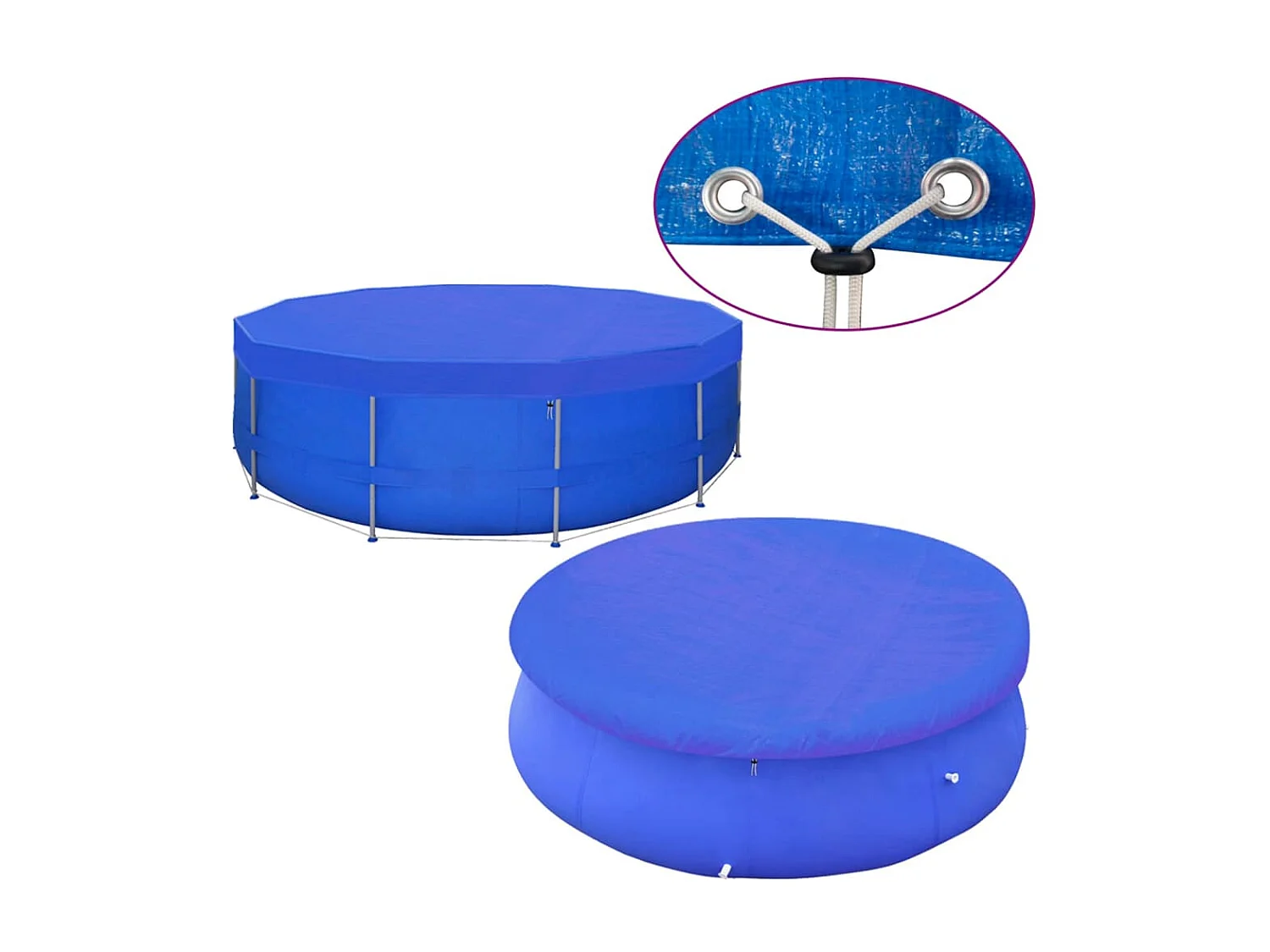 Coperture per piscina 2 pz PE Rotondo 540 cm 90 g/m2