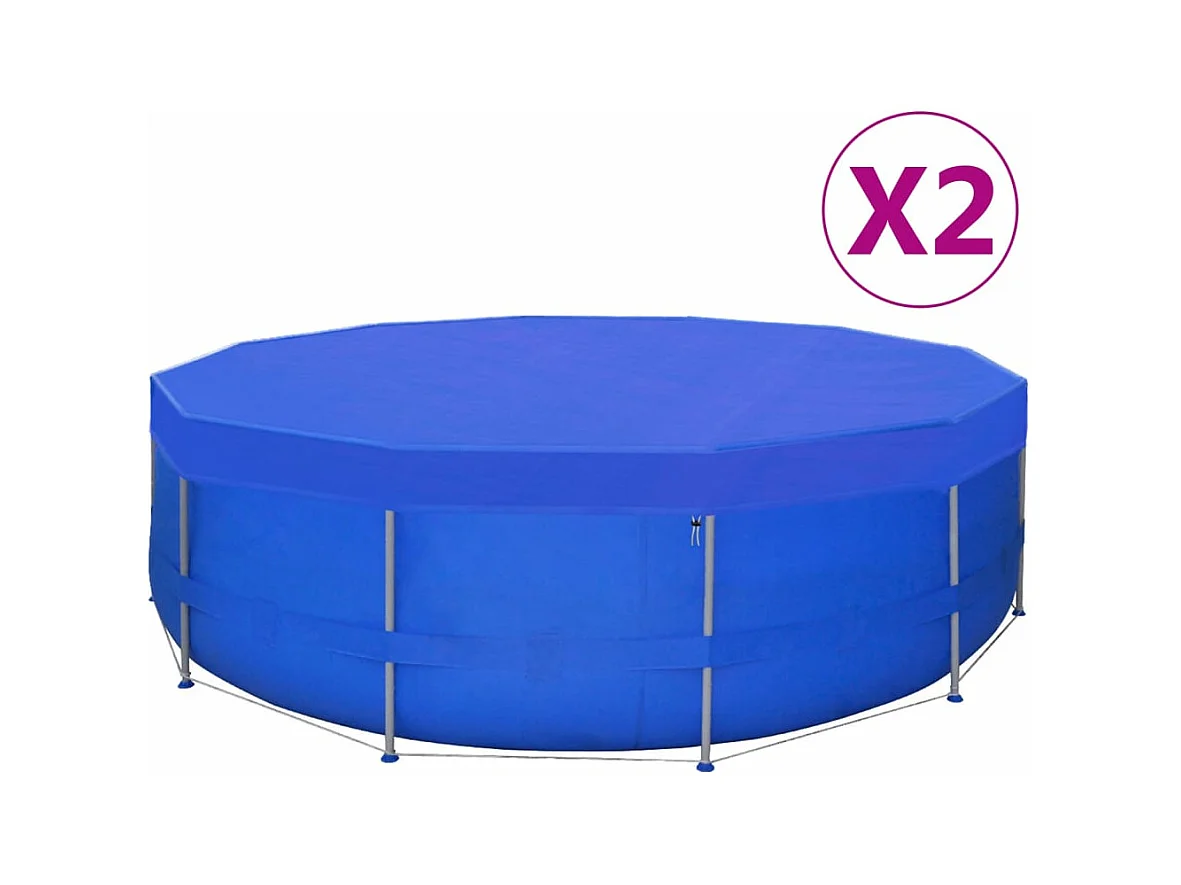 Couvertures de piscine 2 pcs PE Ronde 540 cm 90 g/m2