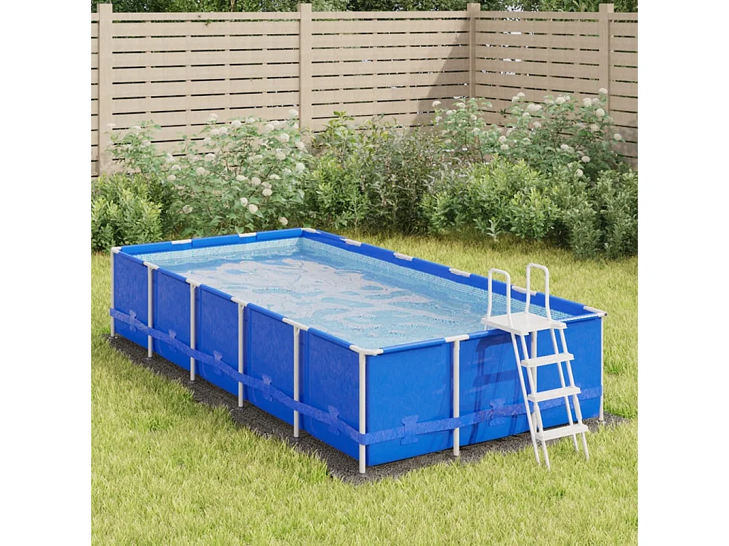 Bache de piscine gris clair 420x220 cm géotextile polyester