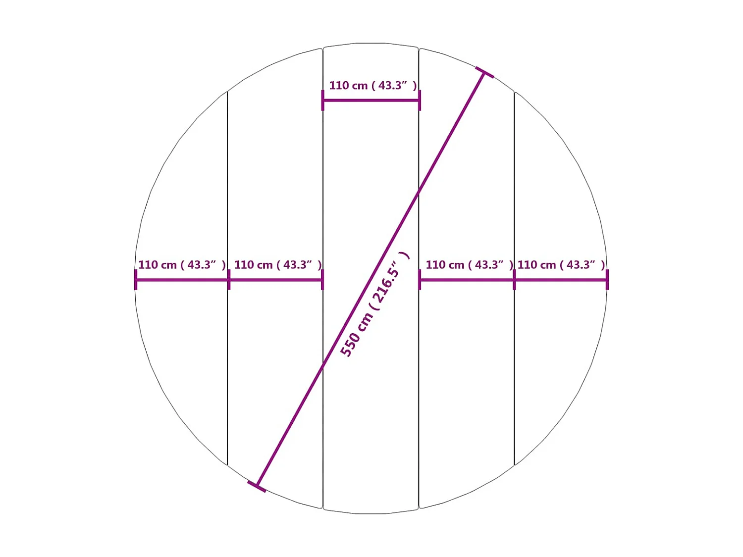 Telo piscina grigio chiaro ?550 cm poliestere geotessile