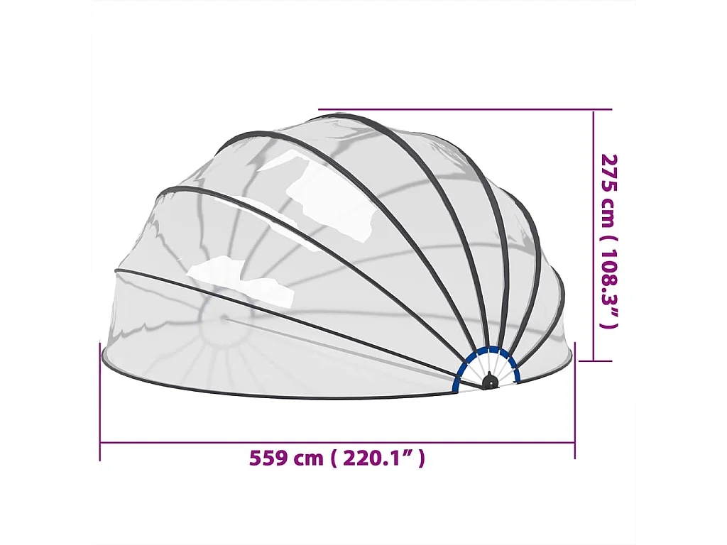 Cupola per piscina 559x275 cm