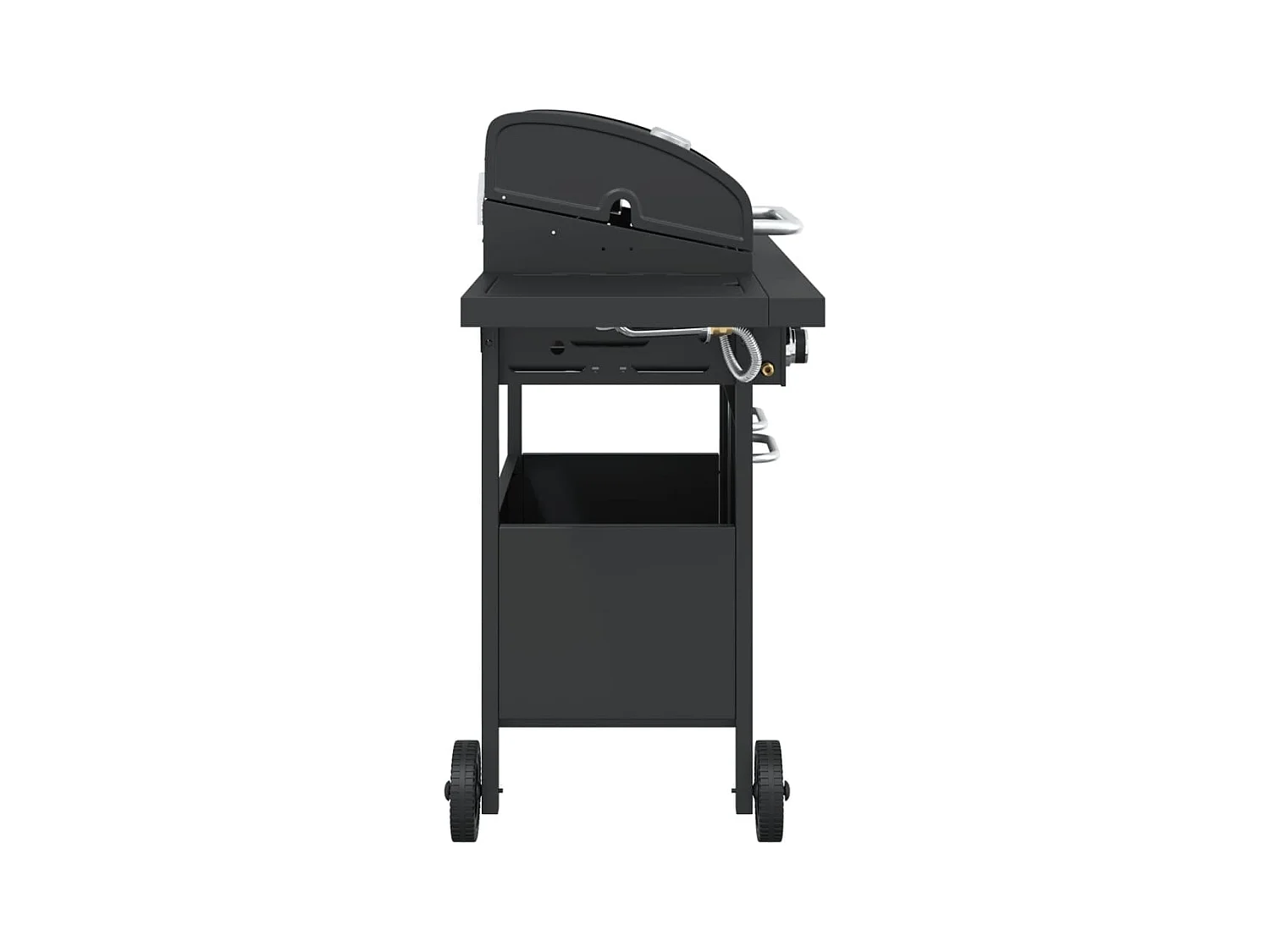 Barbecue gril à gaz avec 4 br?leurs noir acier enduit de poudre