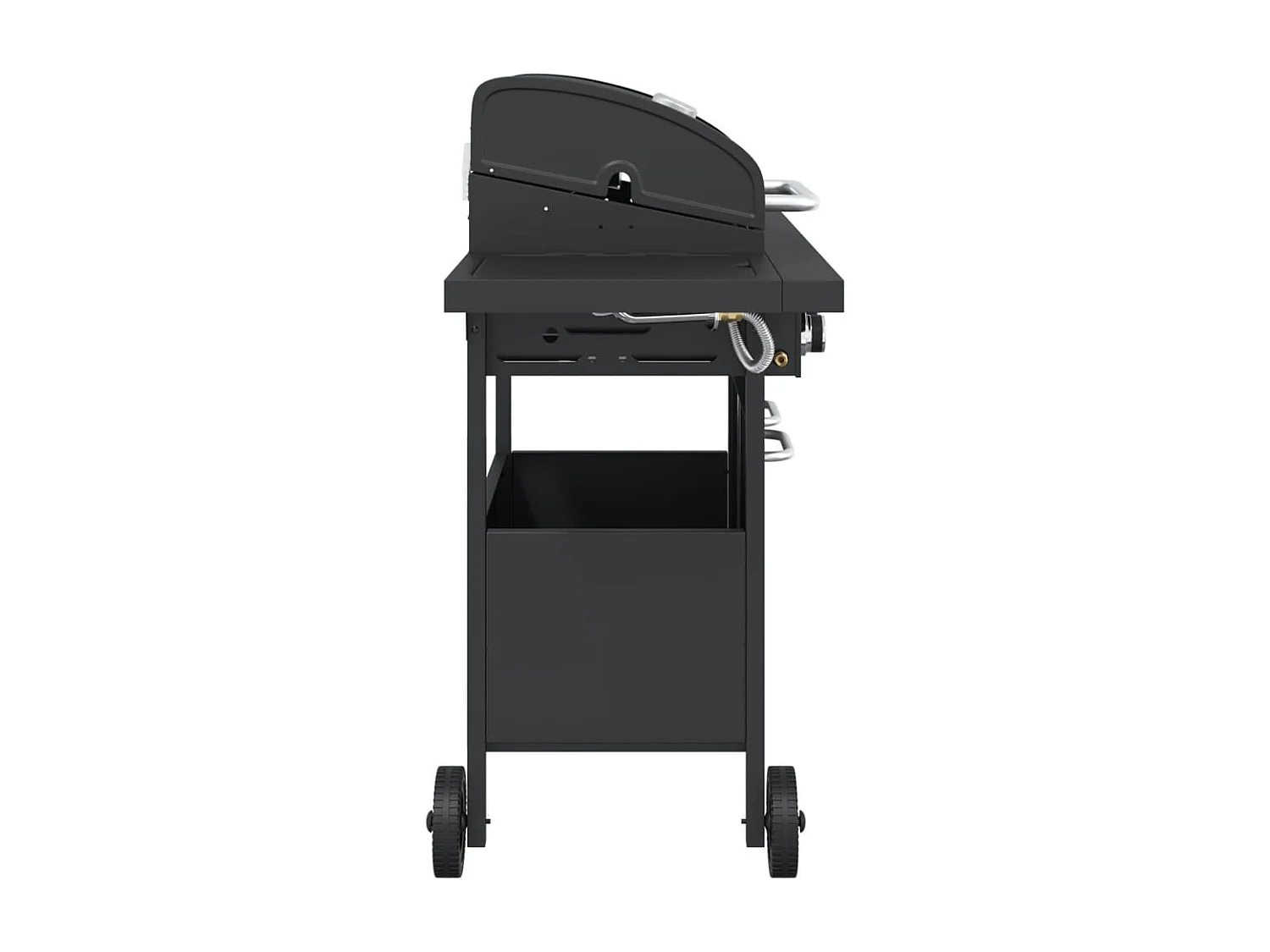 Barbecue a gas con 4 bruciatori in acciaio verniciato a polvere nera