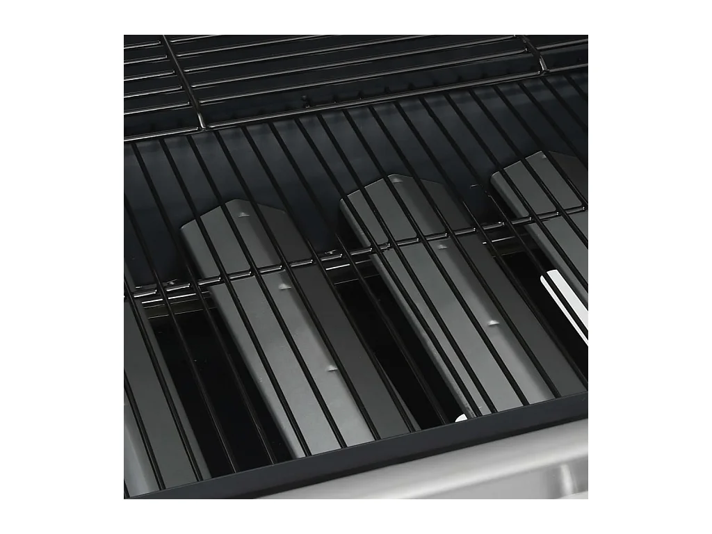 Barbecue à gaz 4+1 zones cuisson Noir et argenté Acier et inox