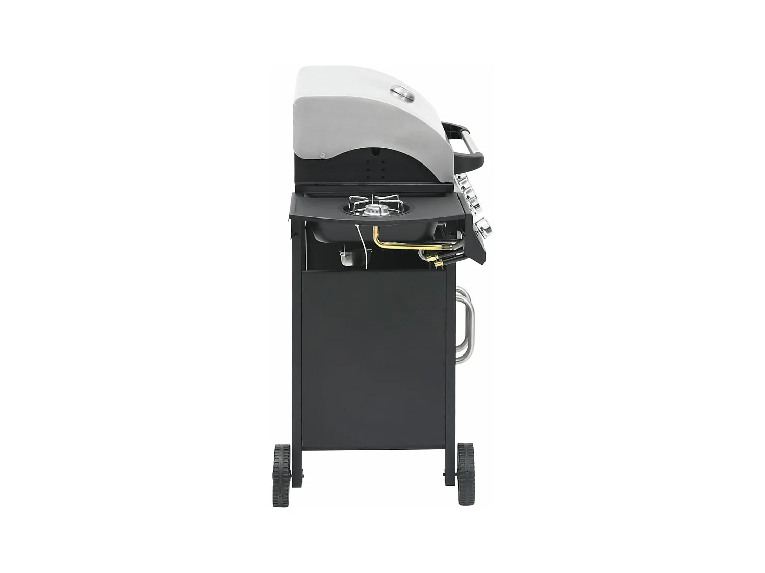 Barbecue à gaz 4+1 zones cuisson Noir et argenté Acier et inox