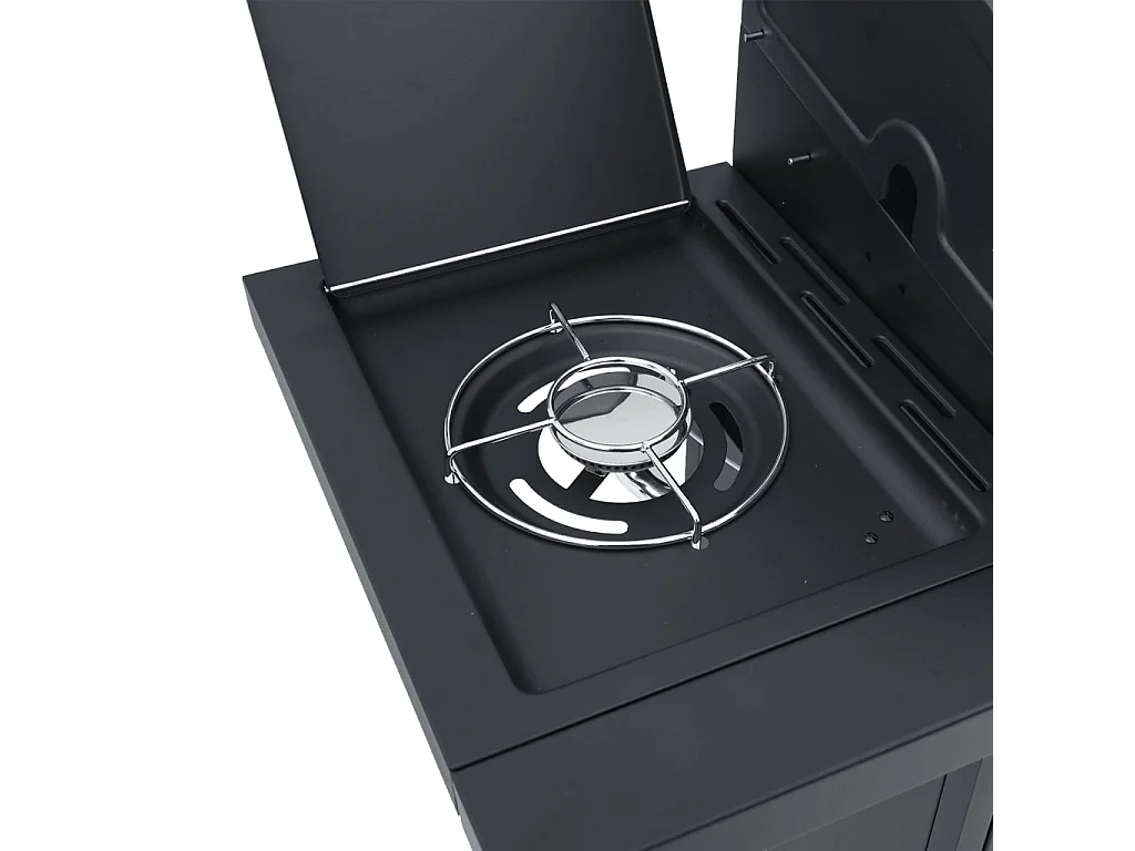 Barbecue gril à gaz avec 5 br?leurs noir acier enduit de poudre