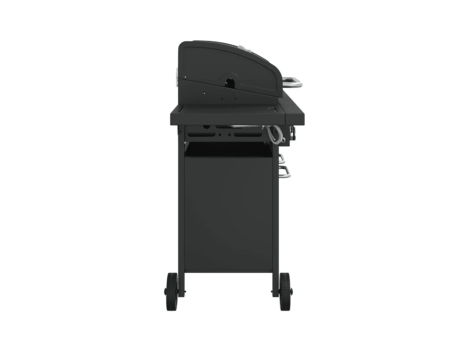 Barbecue gril à gaz avec 5 br?leurs noir acier enduit de poudre