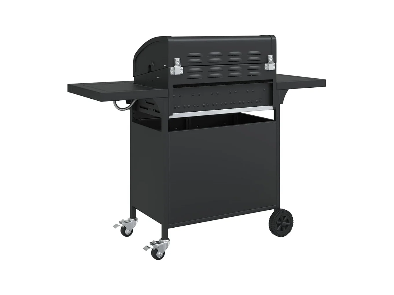 Barbecue gril à gaz avec 5 br?leurs noir acier enduit de poudre