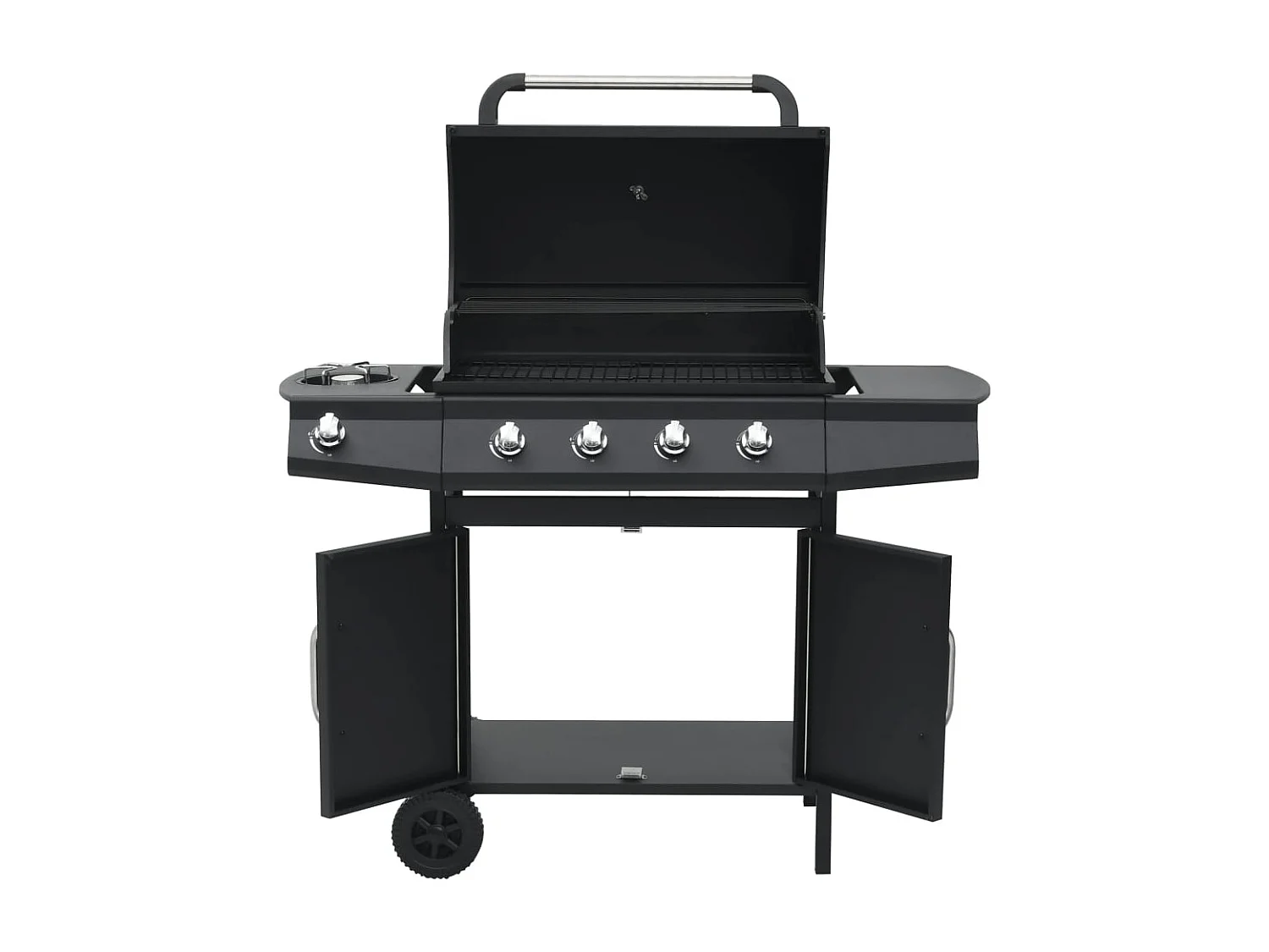 Barbecue a gas 4+1 zone cottura Acciaio Nero