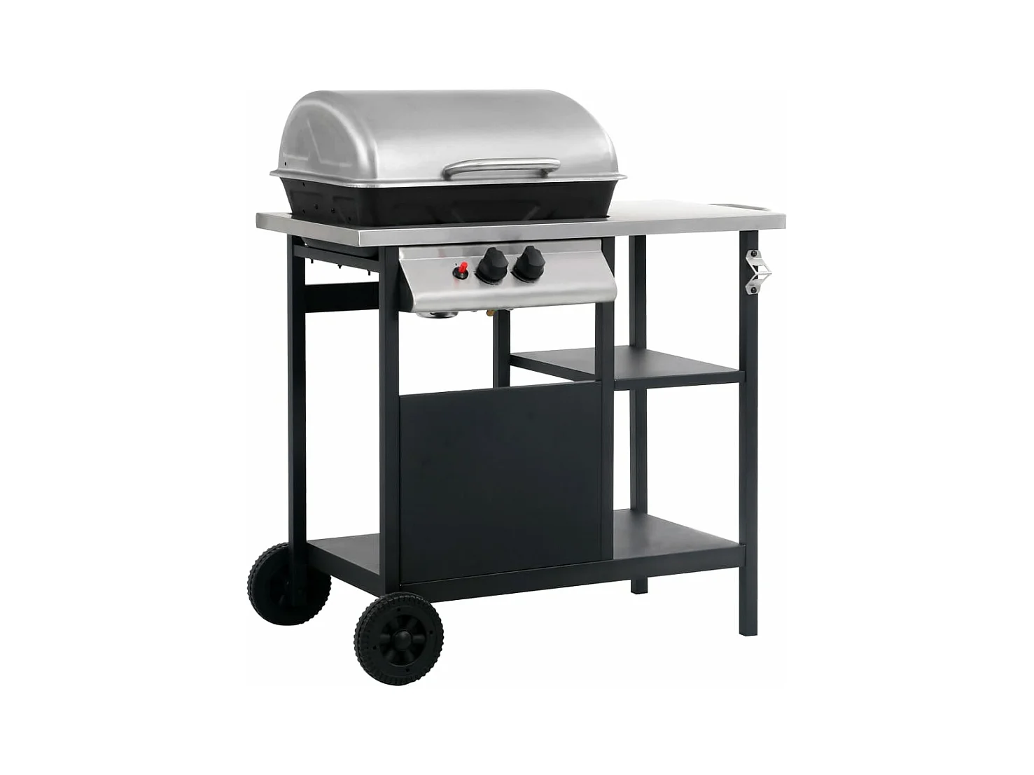 Gasbarbecue met 3-laags plank Zwart en Zilver