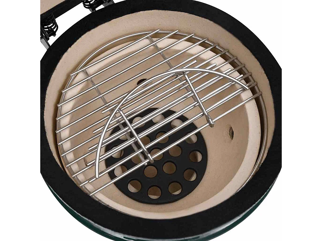 Kamado 2 em 1 Ceramic Smoker Barbecue 56 cm Verde