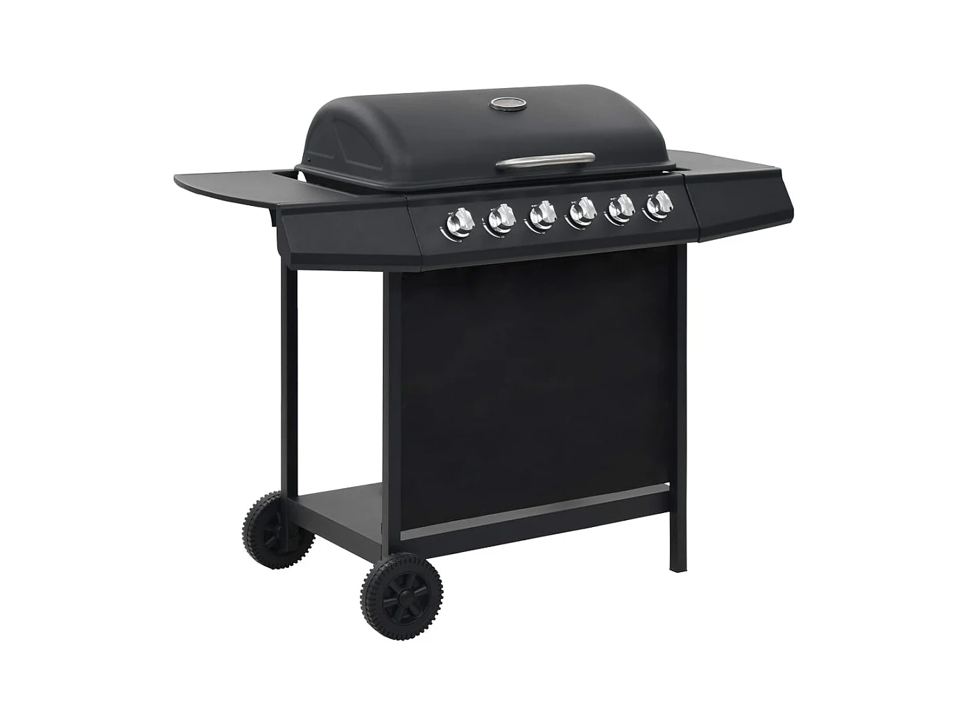 Barbecue au gaz avec 6 zones de cuisson Acier Noir