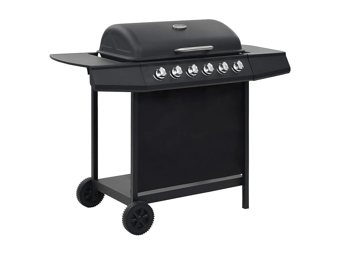 Barbecue au gaz avec 6 zones de cuisson Acier Noir