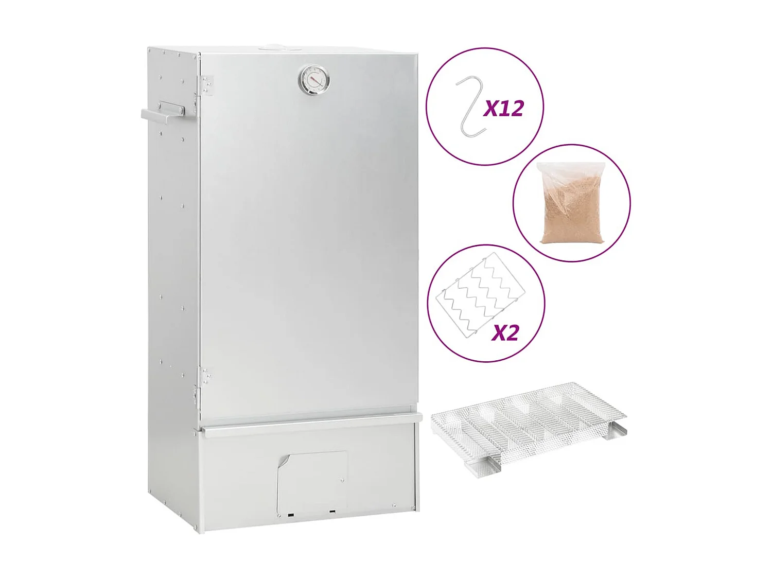 Forno para churrasco, defumador, gerador de fumaça fria, aço galvanizado