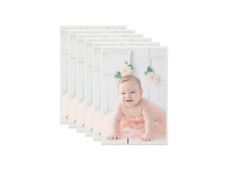 5er Bilderrahmen Collage Wandtisch Silber 59,4x84cm MDF