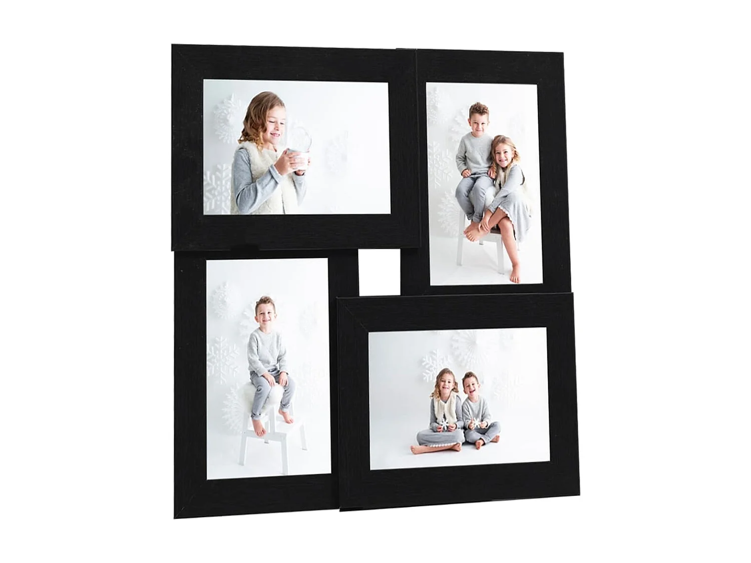 Moldura para Colagem de Fotos 4x Foto (10x15 cm) MDF Preto