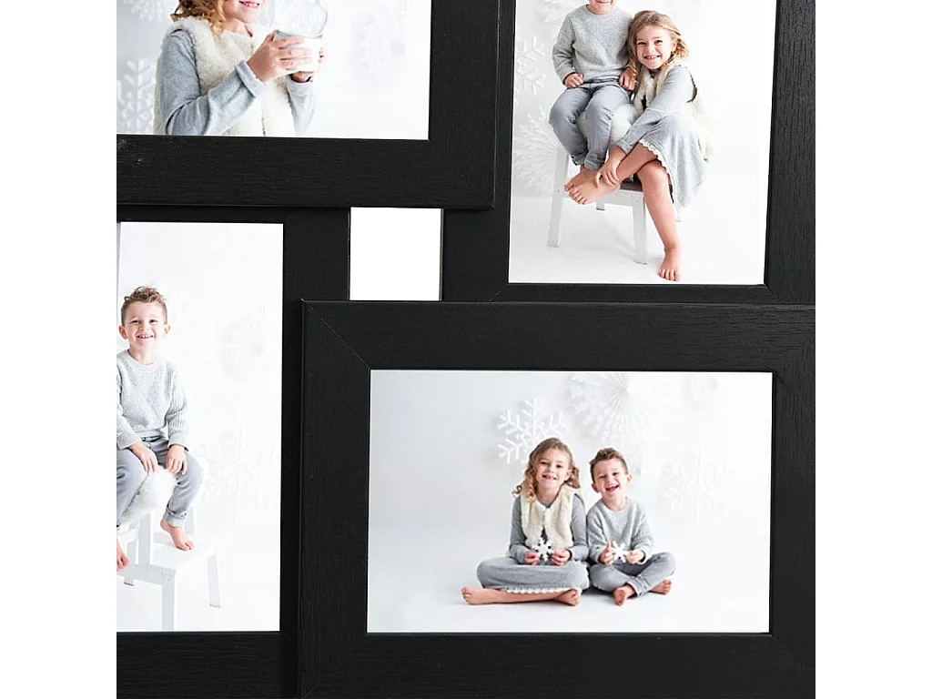 Collage de cadres photo pour photo de 4x (10x15 cm) Noir MDF