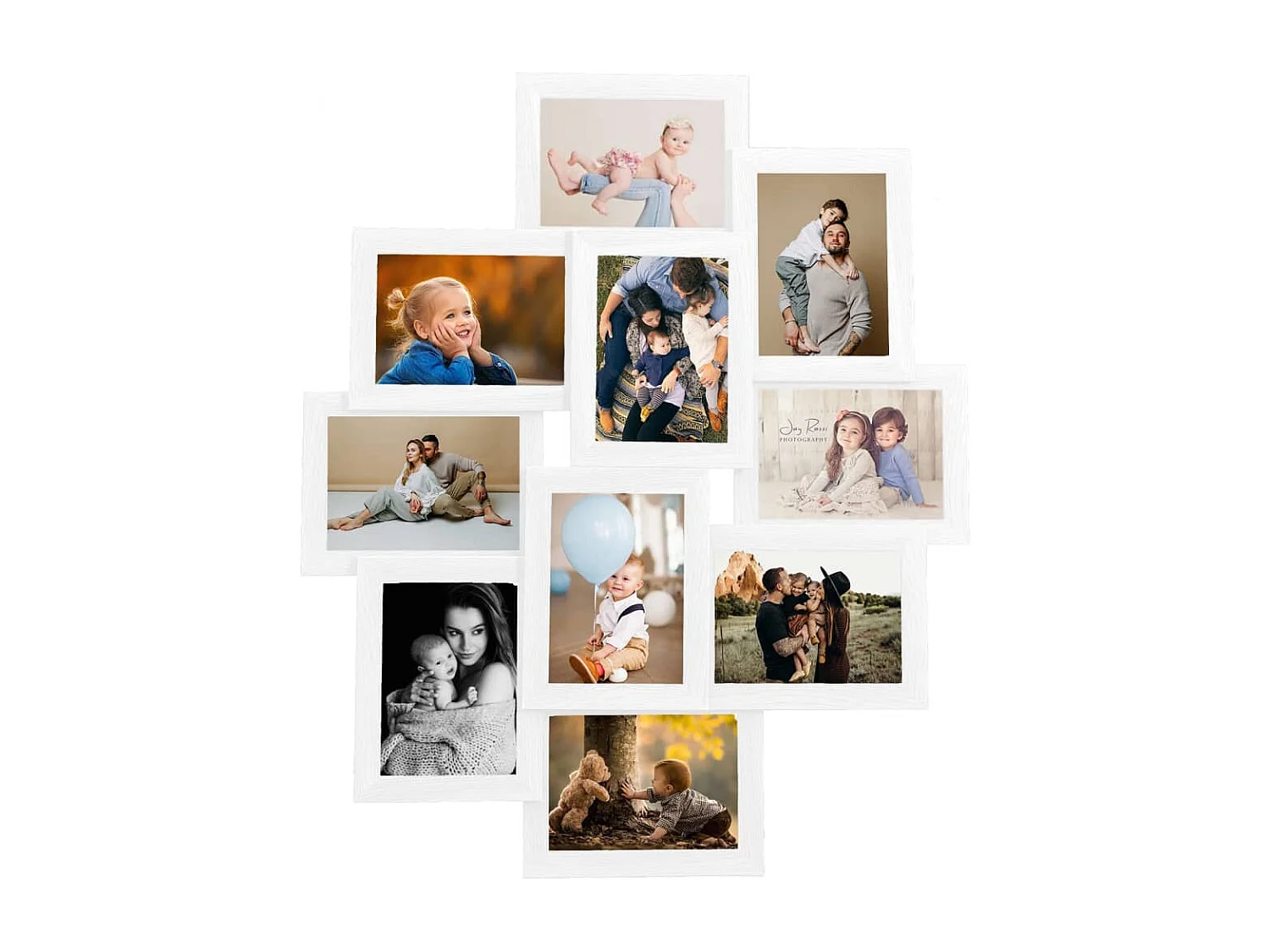 Collage de cadres photo pour photo de 10x(13x18 cm) Blanc MDF
