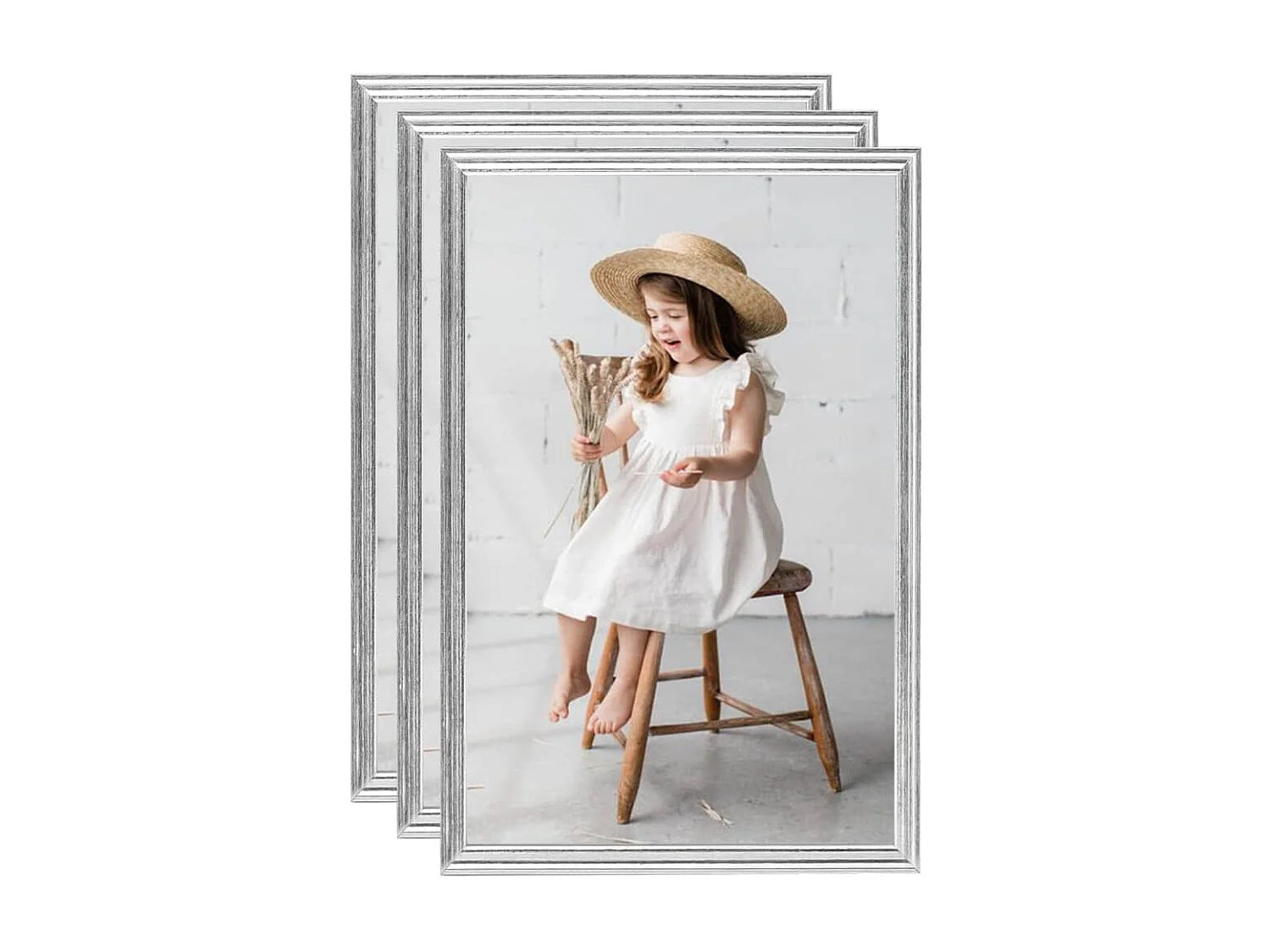 Collage de cadres photo 3 pcs de table Argenté 21x29,7 cm