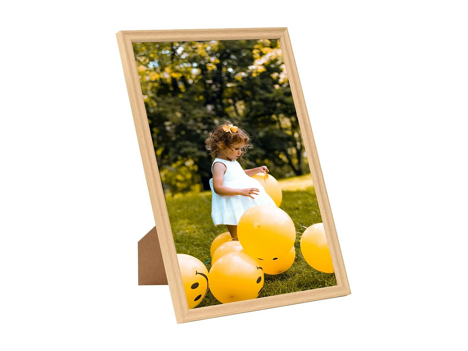 Collage van fotolijsten 5 stuks wandtafel Licht eiken 70x90 cm