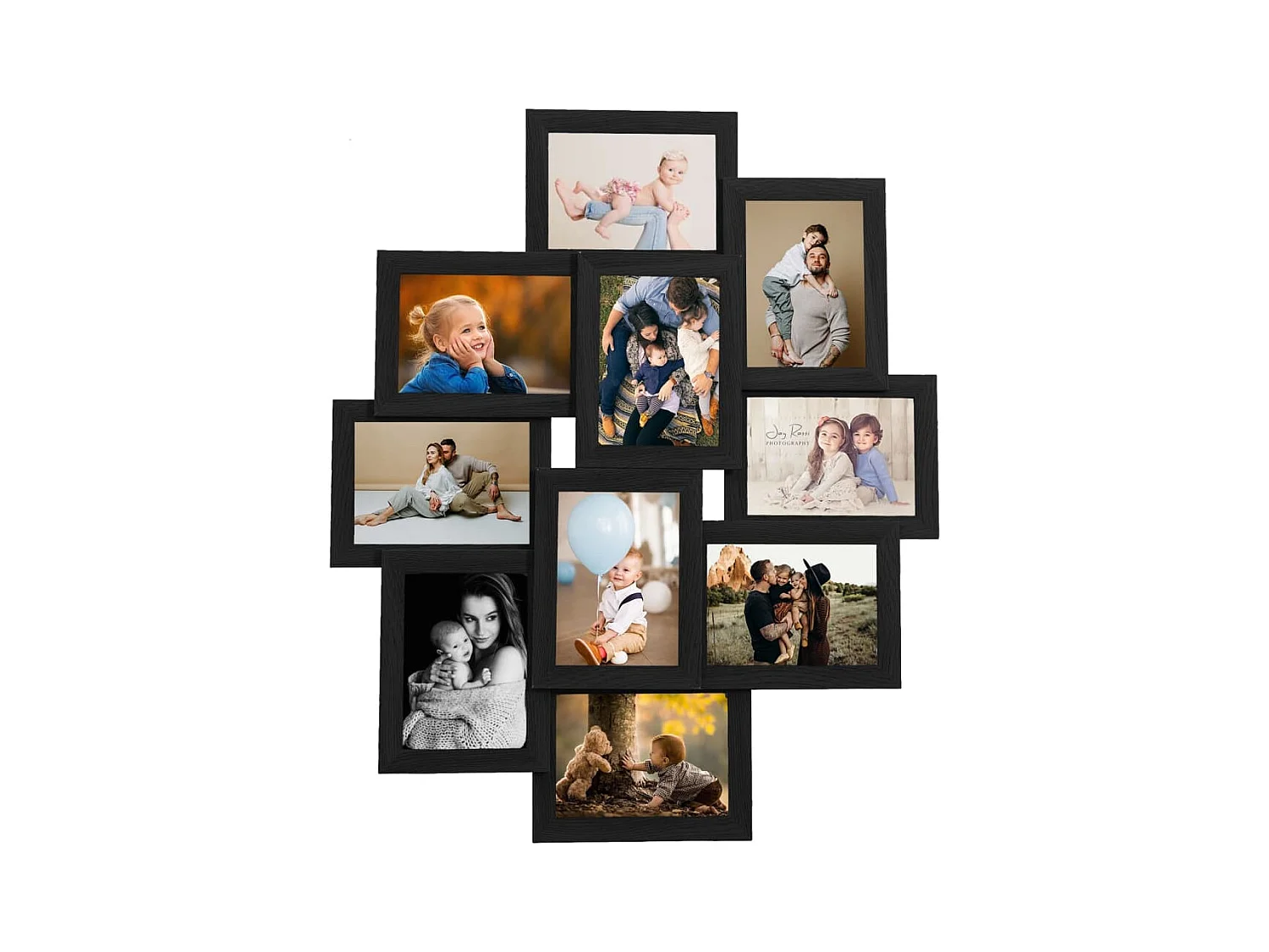 Collage de cadres photo pour photo de 10x(13x18 cm) Noir MDF