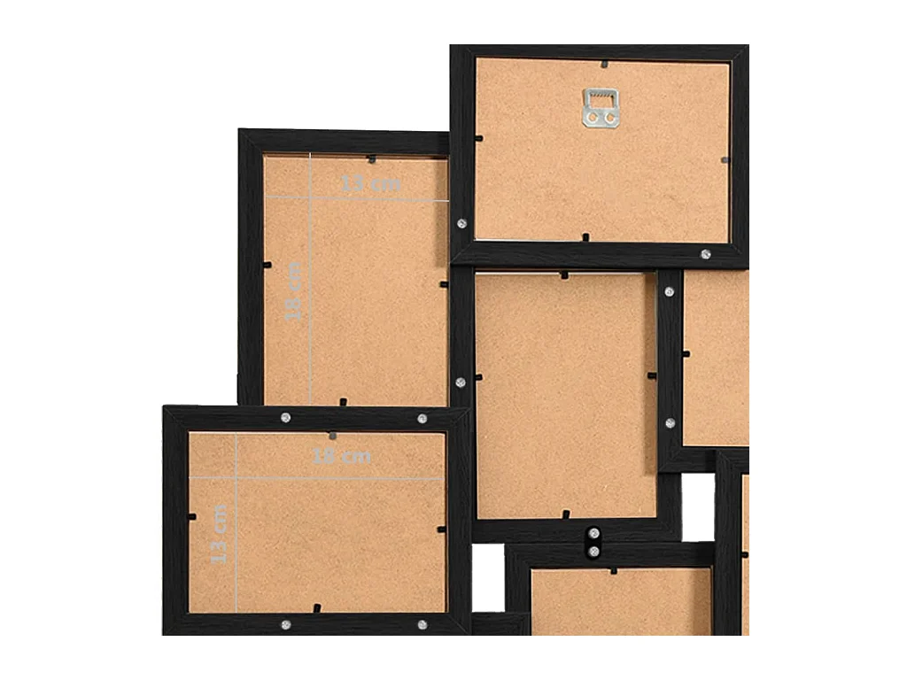 Collage de cadres photo pour photo de 10x(13x18 cm) Noir MDF