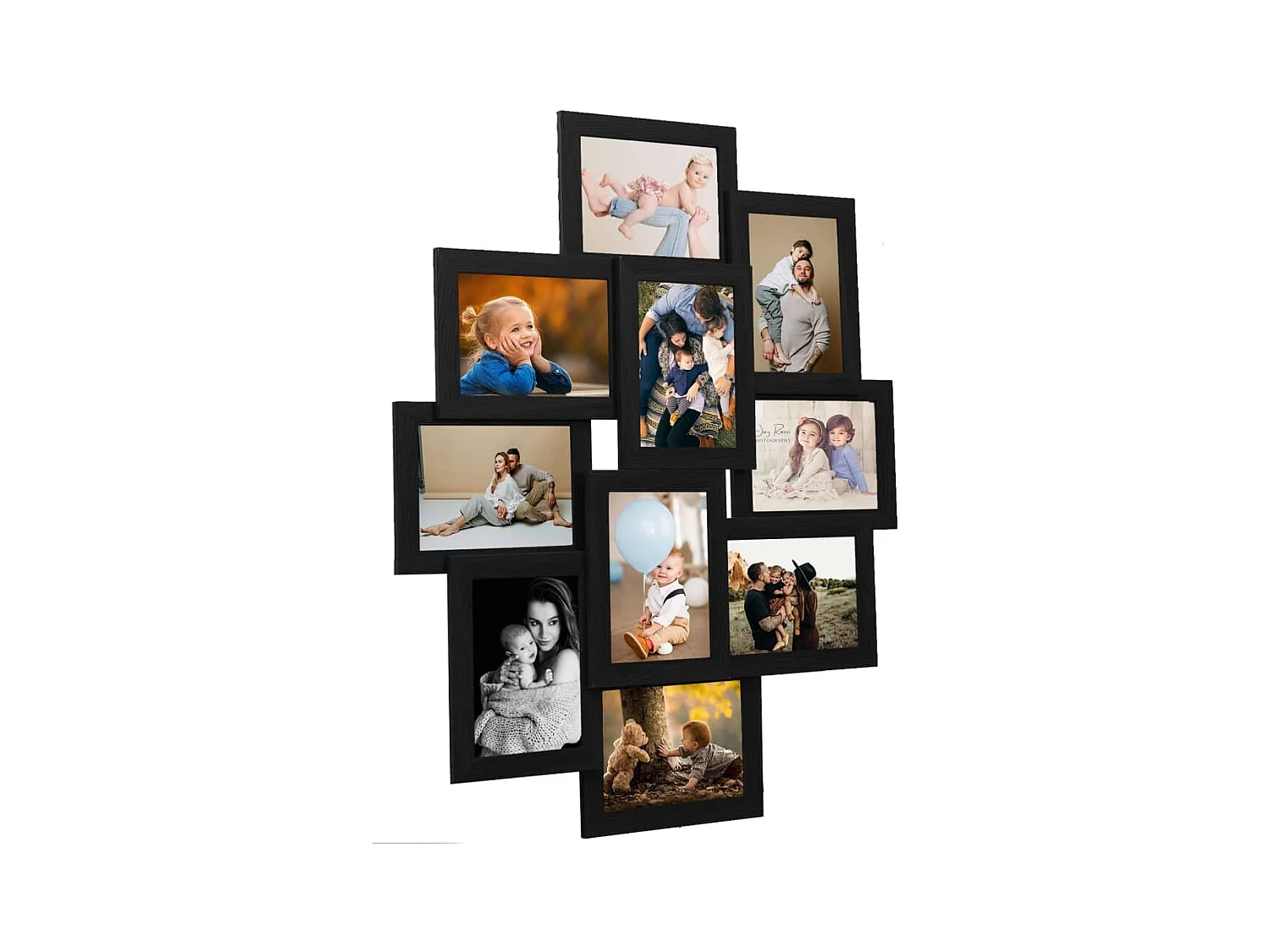 Bilderrahmen Collage für 10x Foto (13x18 cm) Schwarz MDF
