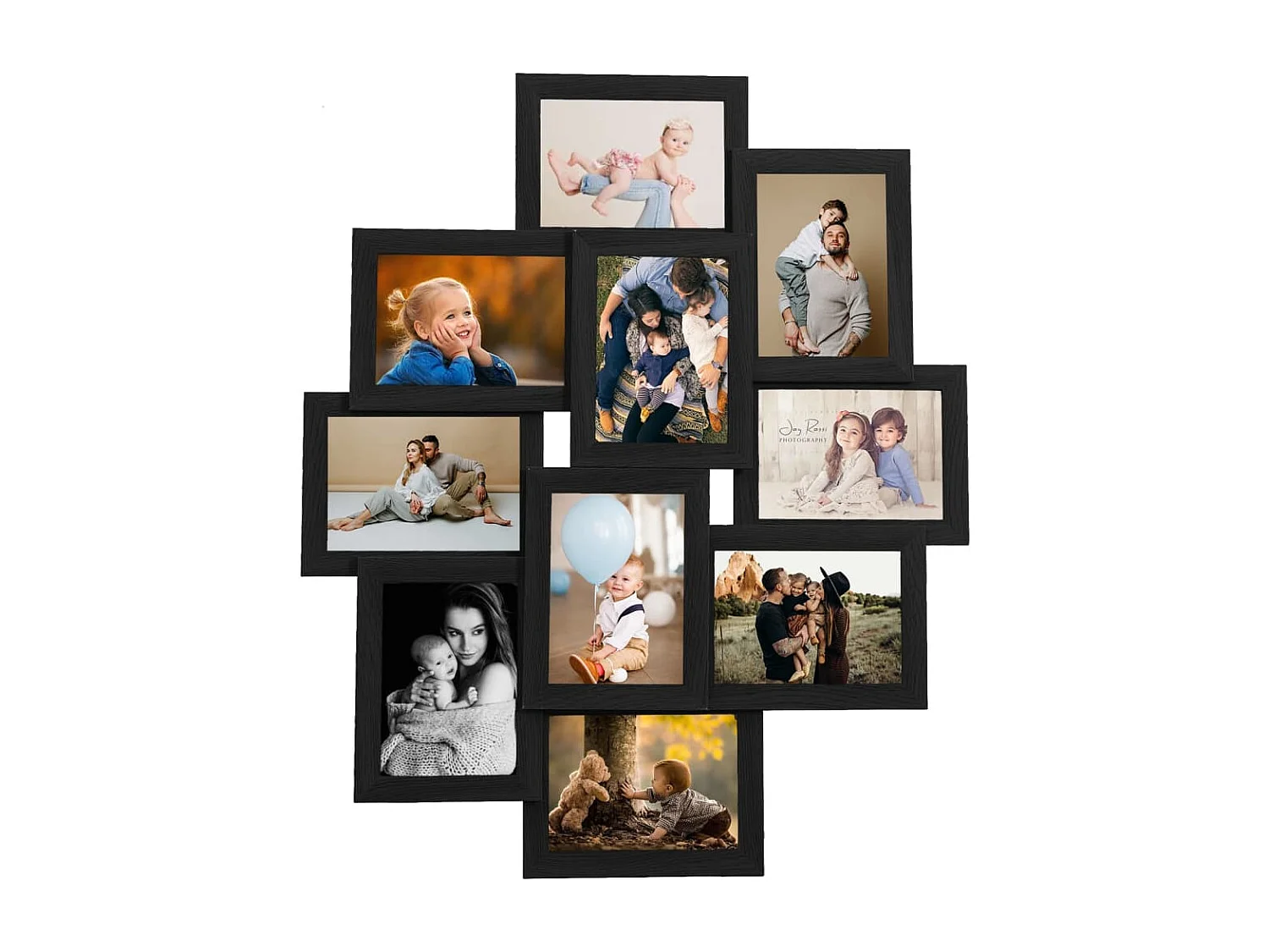 Collage de cadres photo pour photo de 10x(13x18 cm) Noir MDF