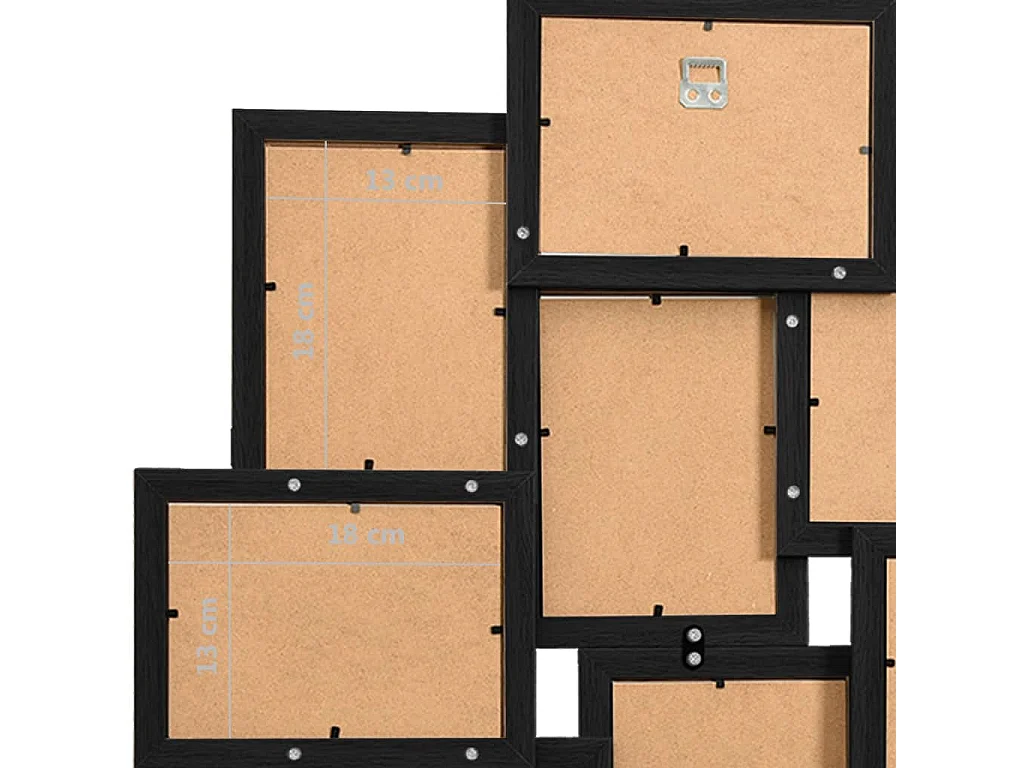 Collage de cadres photo pour photo de 10x(13x18 cm) Noir MDF