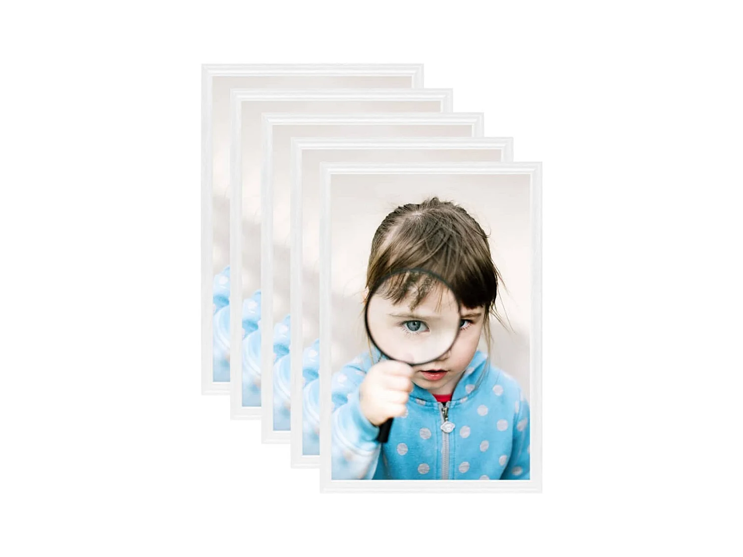 Collage de cadres photo 5 pcs de table Blanc 21x29,7 cm MDF