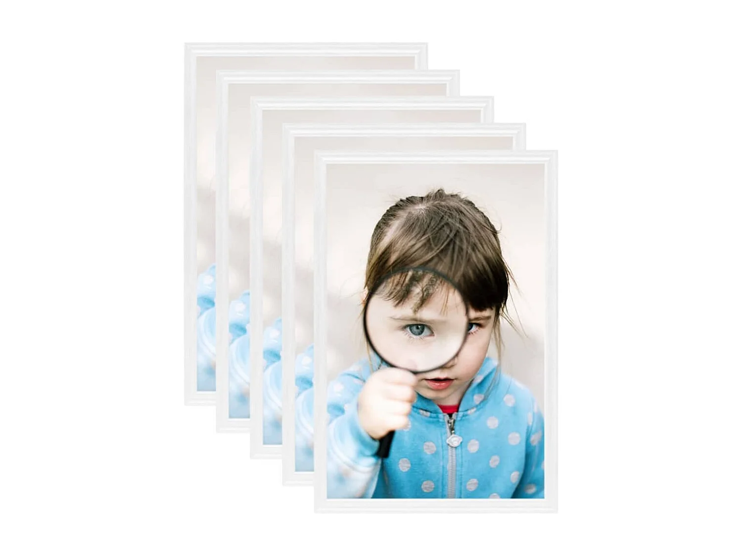 Collage de cadres photo 5 pcs de table Blanc 21x29,7 cm MDF