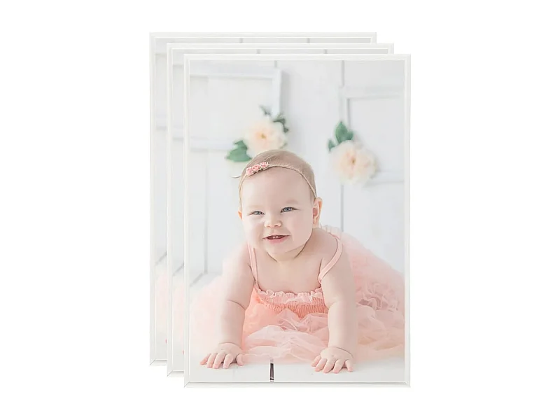 Collage de cadres photo 3 pcs de table Argenté 21x29,7 cm MDF