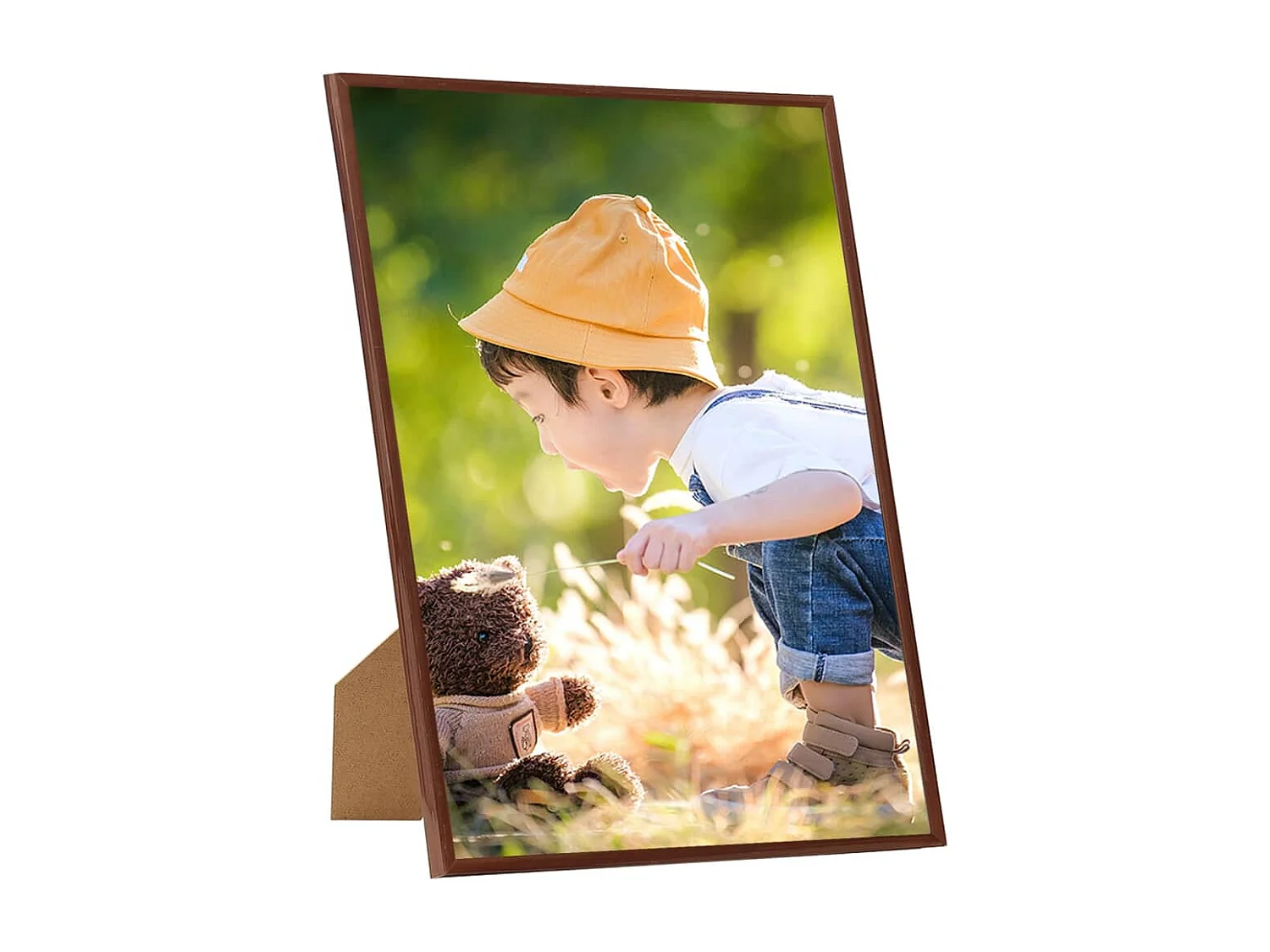 Collage de cadres photo 3 pcs de mur table Bronze 70x90 cm MDF