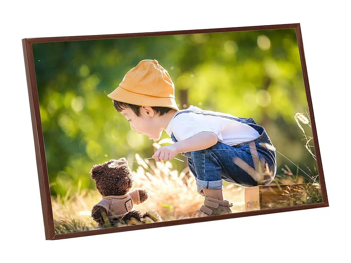 Collage de cadres photo 3 pcs de mur table Bronze 70x90 cm MDF