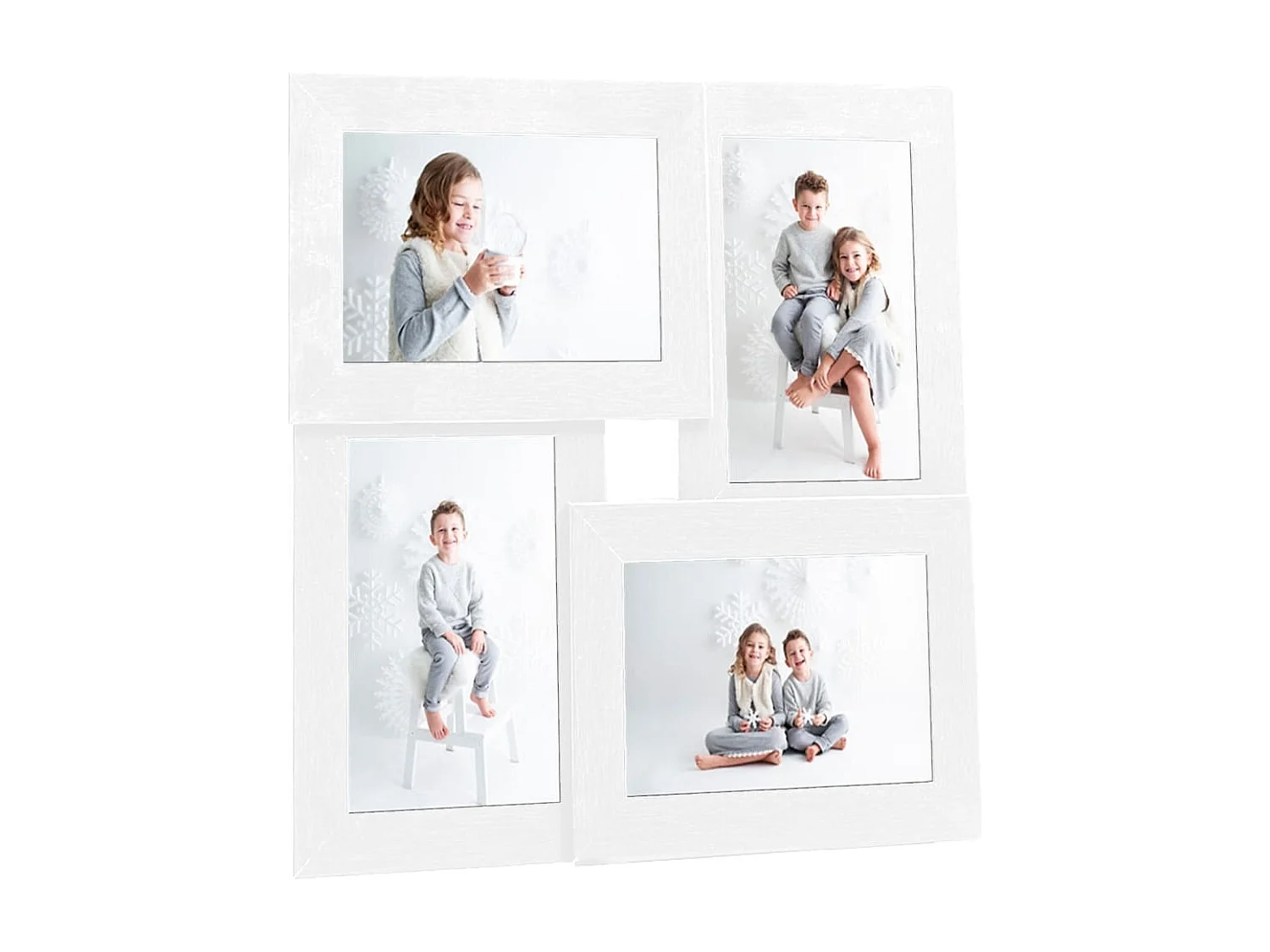 Collage de cadres photo pour photo de 4x(13x18 cm) Blanc MDF