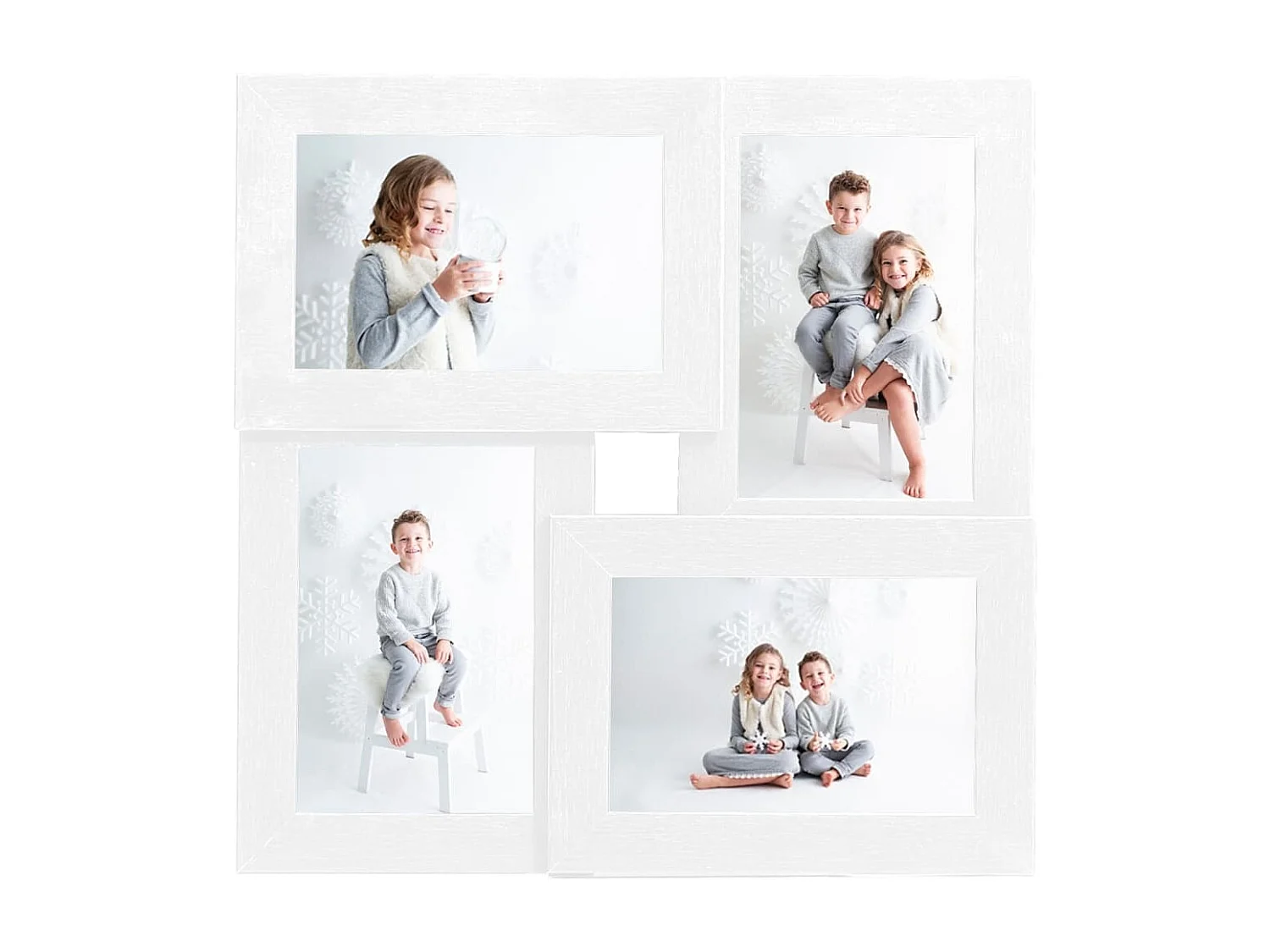 Collage de cadres photo pour photo de 4x(13x18 cm) Blanc MDF