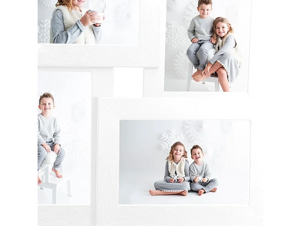Collage de cadres photo pour photo de 4x(13x18 cm) Blanc MDF