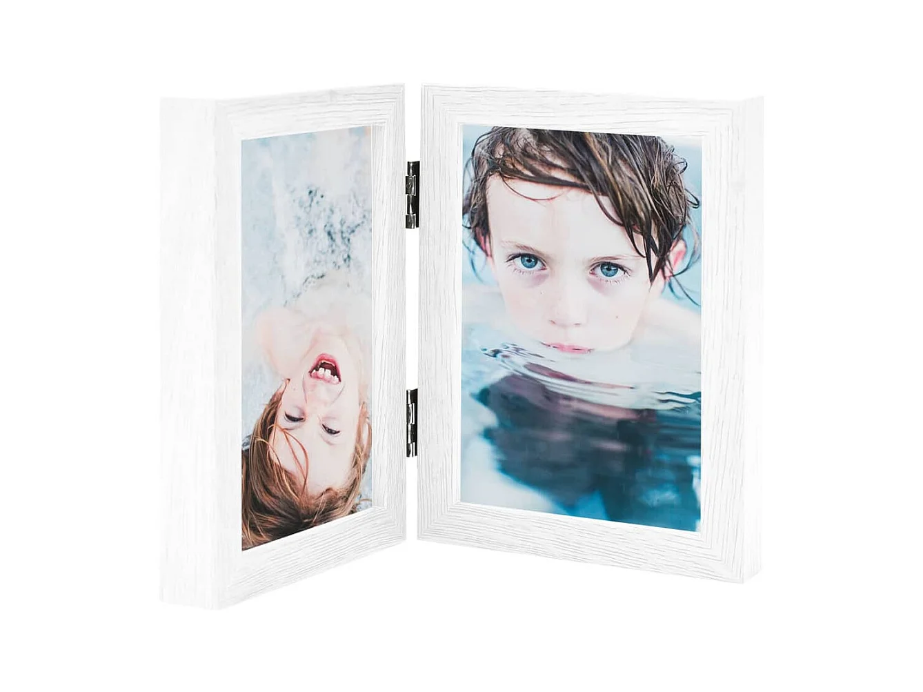 Witte 2x(10x15 cm) opvouwbare fotolijst