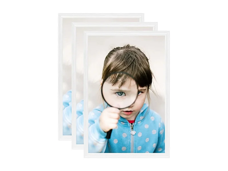Collage de cadres photo 3 pcs de table Blanc 13x18 cm MDF