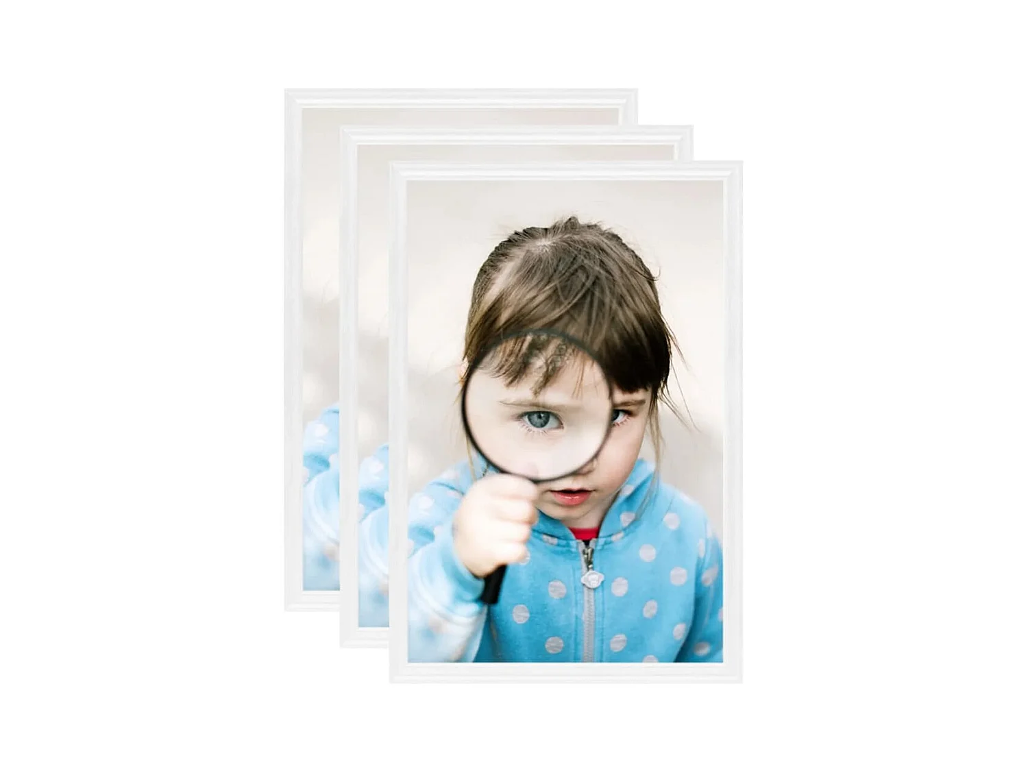 Collage de cadres photo 3 pcs de table Blanc 13x18 cm MDF