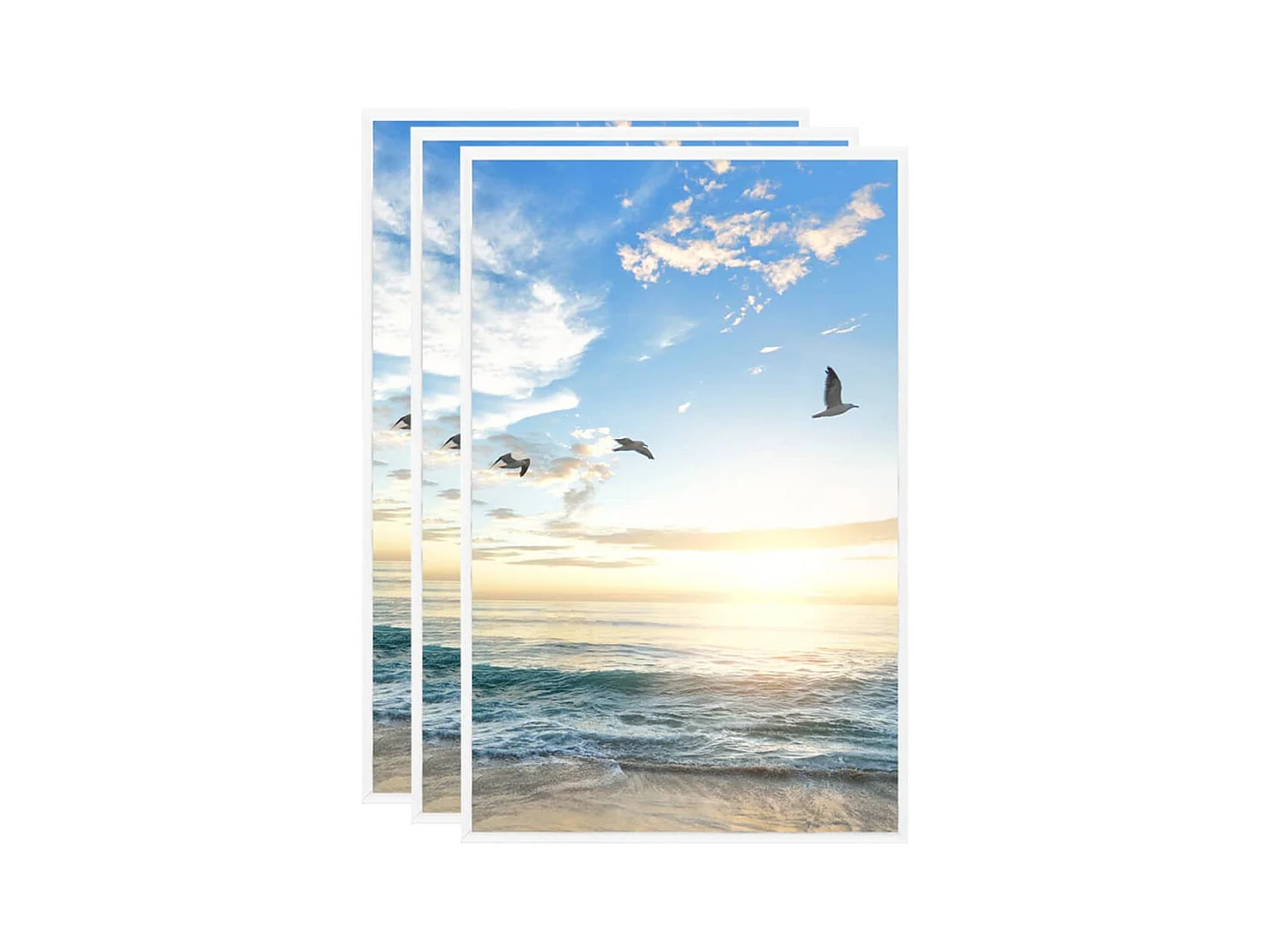 Collage de cadres photo 3 pcs de table Blanc 10x15 cm MDF