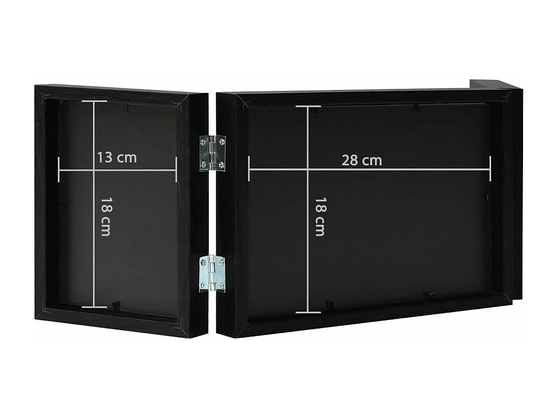 Cadre photo dépliable Noir 28x18 cm+2x(13x18 cm)